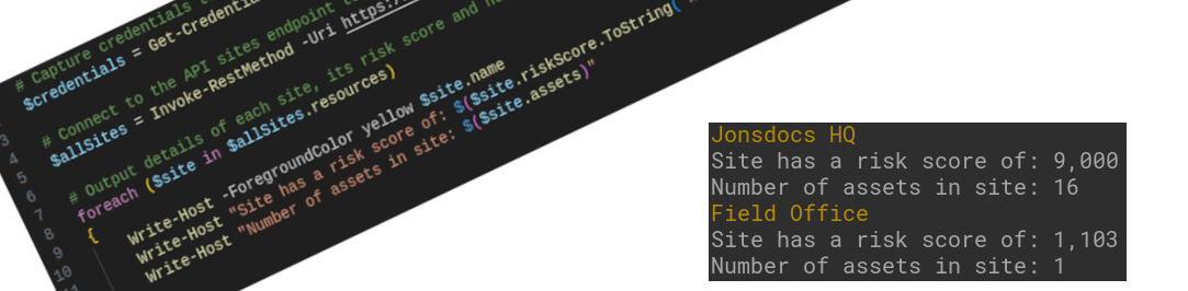 Screenshot of some code (described in the post) on a slant, and a screenshot of the result.